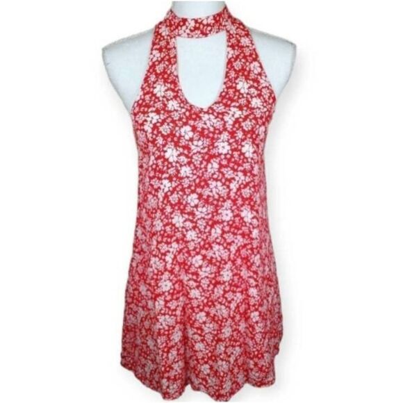 LULU'S LEAN CLOSE IVORY & RED FLORAL SWING DRESS SZ. XS EUC. - Picture 6 of 12